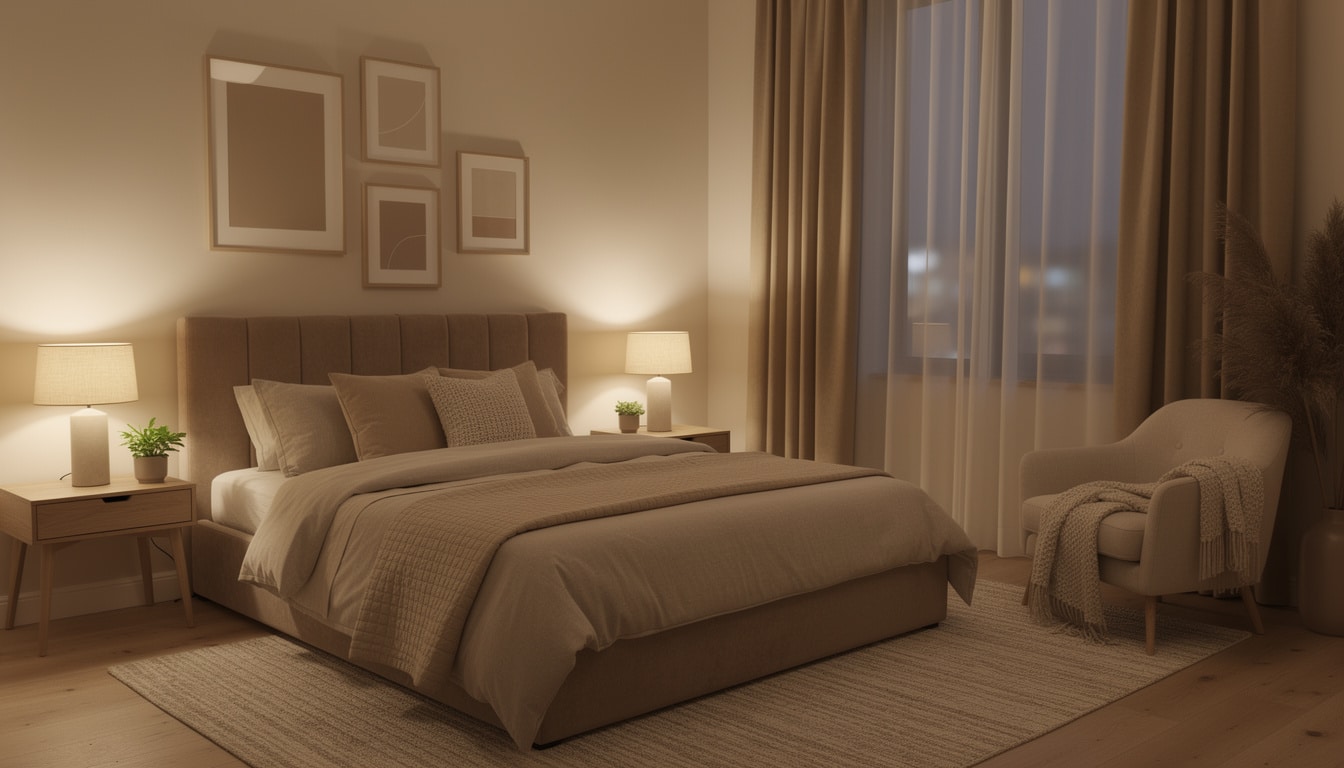 découvrez des idées déco cosy et élégantes pour aménager votre chambre beige et taupe, créant une ambiance chaleureuse et apaisante idéale pour se détendre.