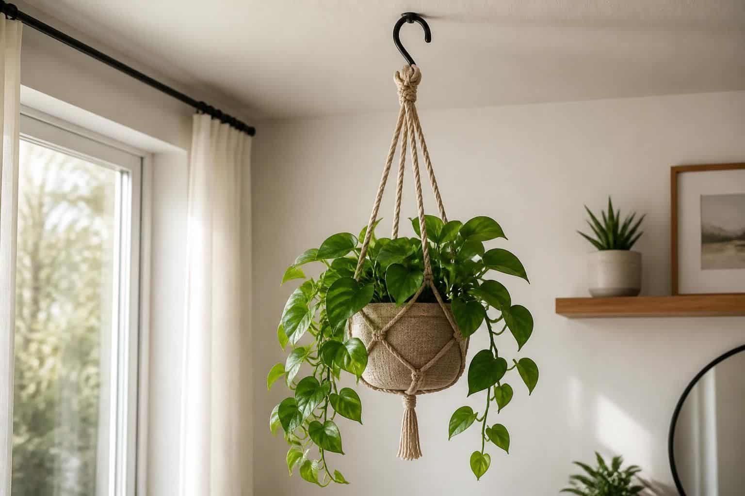 découvrez une méthode simple et efficace pour suspendre vos plantes et embellir votre intérieur avec cette astuce pratique.
