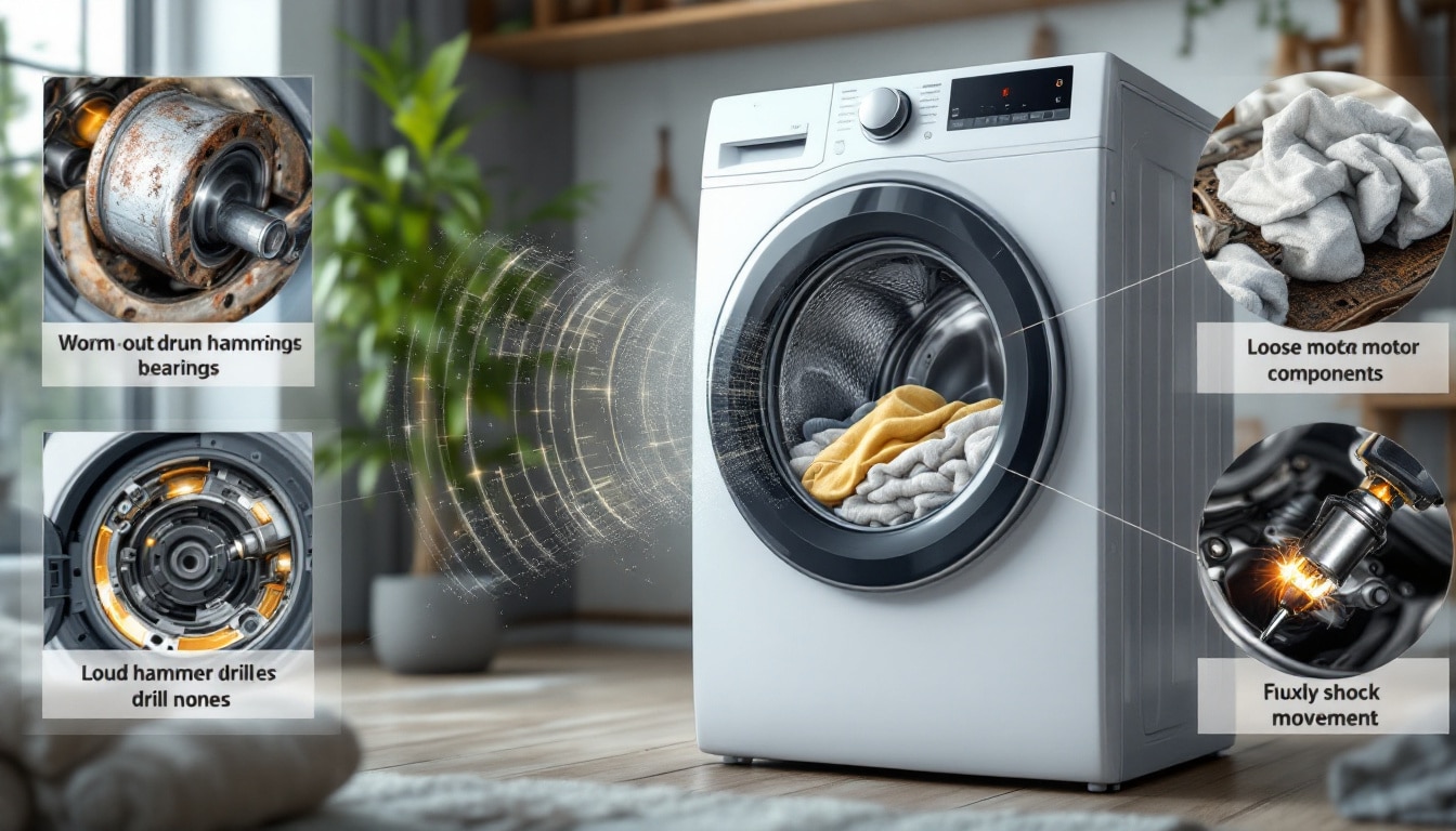 découvrez les causes fréquentes du bruit de marteau piqueur dans votre machine à laver et trouvez des solutions efficaces pour y remédier rapidement et efficacement.
